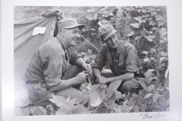 Bert Hardy, photographic print of American soldiers in the field, possibly Korean War, signed, 40