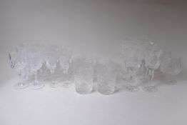 A collection of Edinburgh crystal 'Continental Collection' drinking glasses, and six other