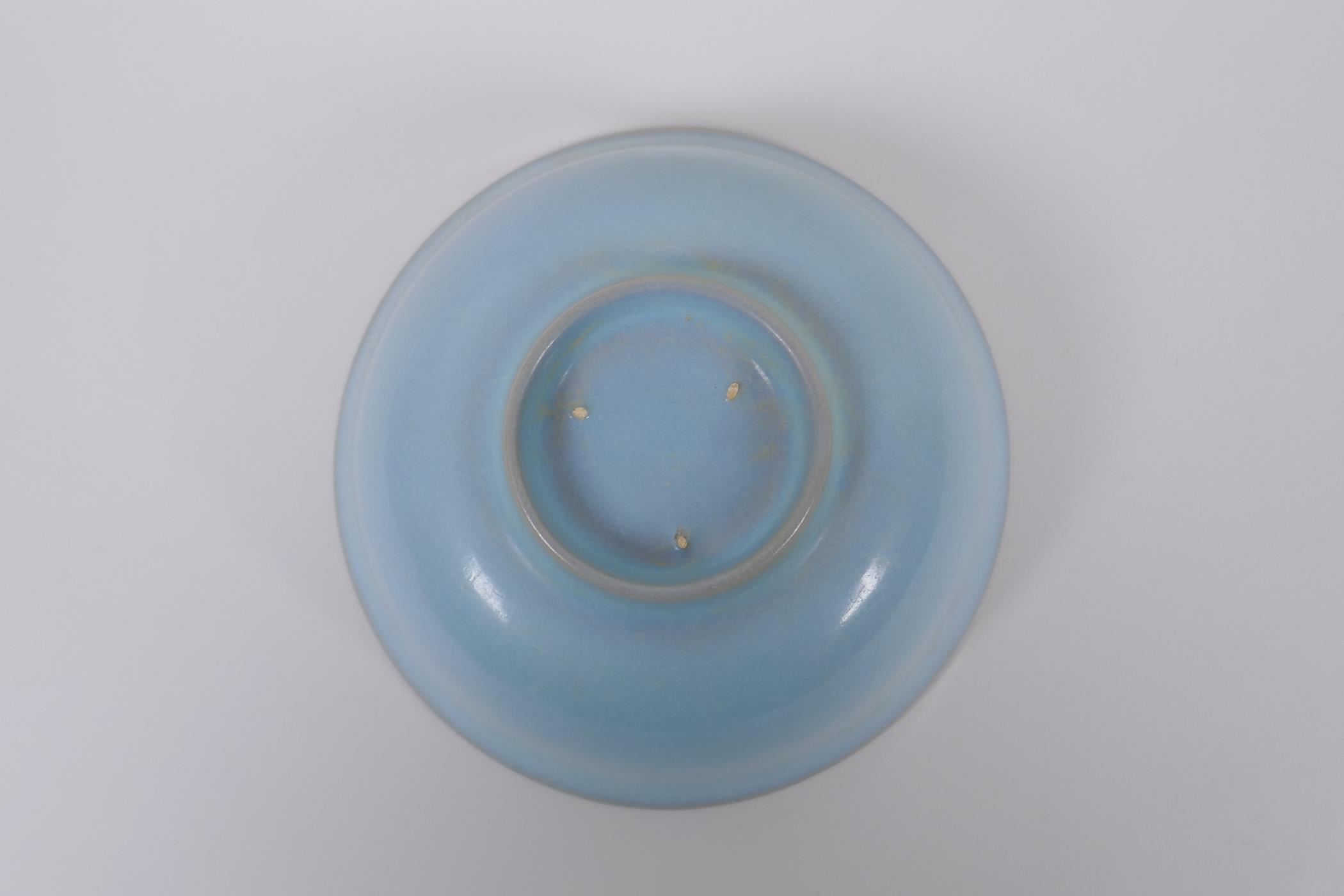 A Chinese Ru ware style celadon glazed porcelain bowl, 14m diameter - Image 3 of 3