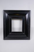 A Dutch ebonised ripple frame, 19 x 22cm