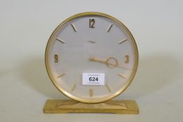 I.M. Hof, a good quality brass mantel clock with Swiss movement, dial 16cm diameter, No. 73-252
