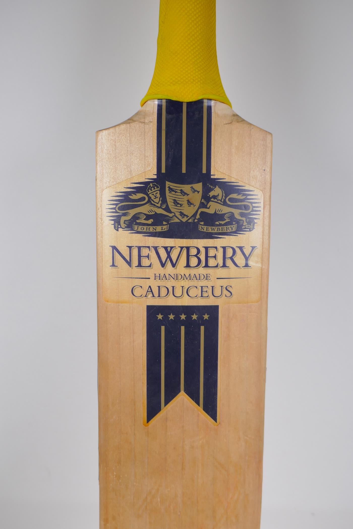 A handmade Newbury 'Caduceus' cricket bat, 85cm long - Image 2 of 3