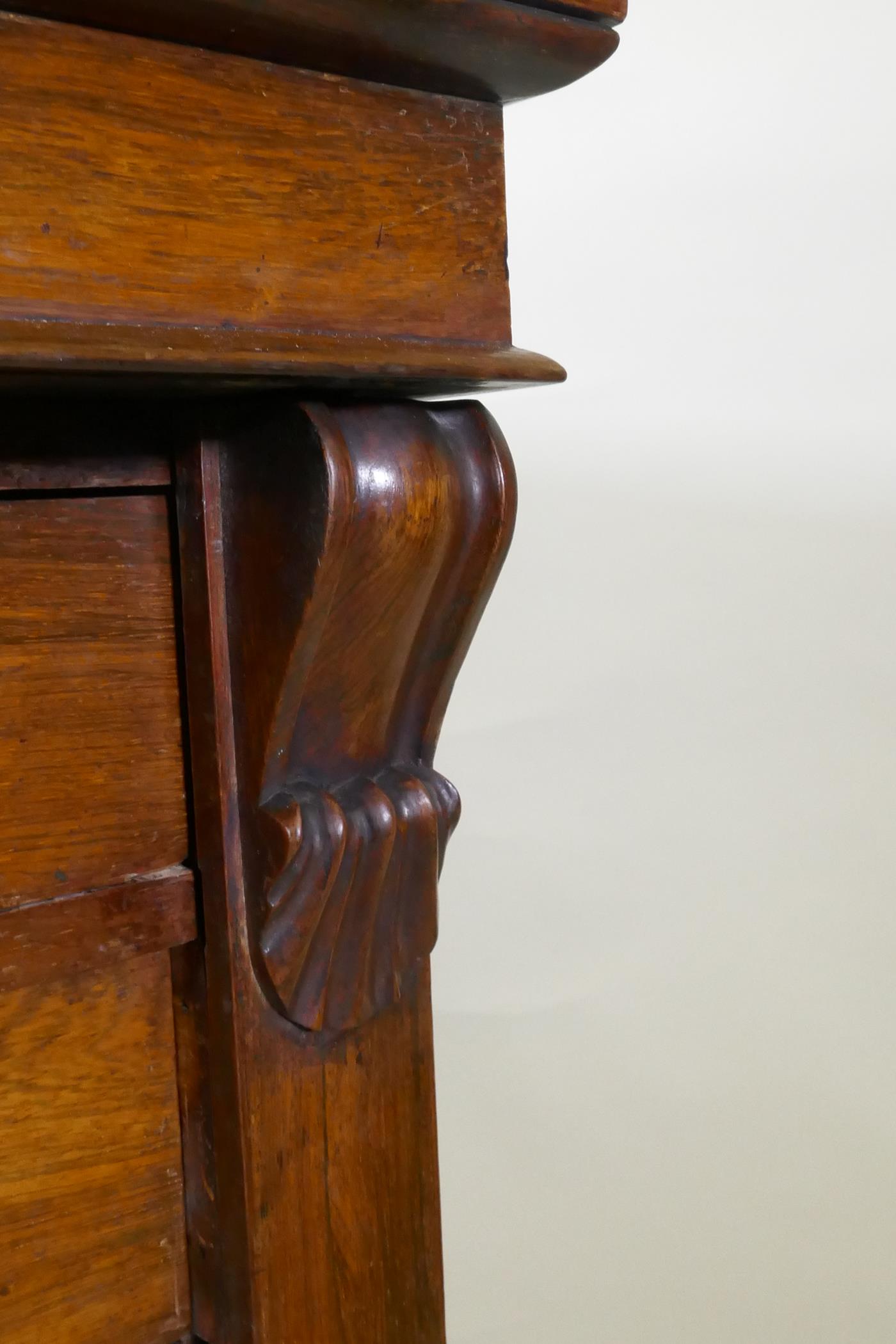 A C19th rosewood Wellington chest of six drawers, raised on a plinth base, 77 x 46 x 101cm - Image 5 of 8