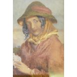 G.M. Beard, gypsy fortune teller, watercolour, signed and dated Xmas 1885