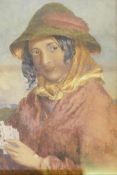 G.M. Beard, gypsy fortune teller, watercolour, signed and dated Xmas 1885