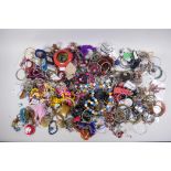A large quantity of costume jewellery including bangles, necklaces, earrings, pendants etc