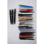 Three 1940s original Miles Martin Pen Company Ltd 'Biros' and a collection of Sheaffer, Parker and