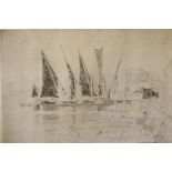 Walter Greaves, the Greaves Boatyard, and Lindsey Wharf, signed in pencil and numbered 1, bears