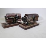 Two vintage sewing machines, a Sowitch and a Frister Rossmann