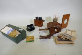 A Sawyers View-Master Stereoscopic view with slide reels, 1950s views of the world, a 'Triump'