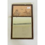 Spindler marquetry panelled pier mirror, labelled verso, Spindler Panel, Strasbourg (757)