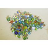 A quantity of vintage glass marbles