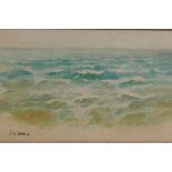 A seascape, bears signature J. le Jeune in ink, oil on canvas laid on board, 15 x 24.5cm