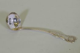 A Victorian King's pattern silver toddy ladle, Glasgow, 1858, maker W.S. William Sharp?, 45g, 18cm