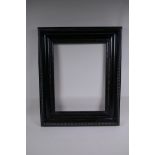 A C19th Dutch ebonised ripple frame, 47 x 36cm