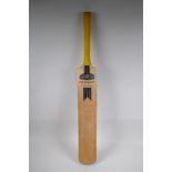 A handmade Newbury 'Caduceus' cricket bat, 85cm long