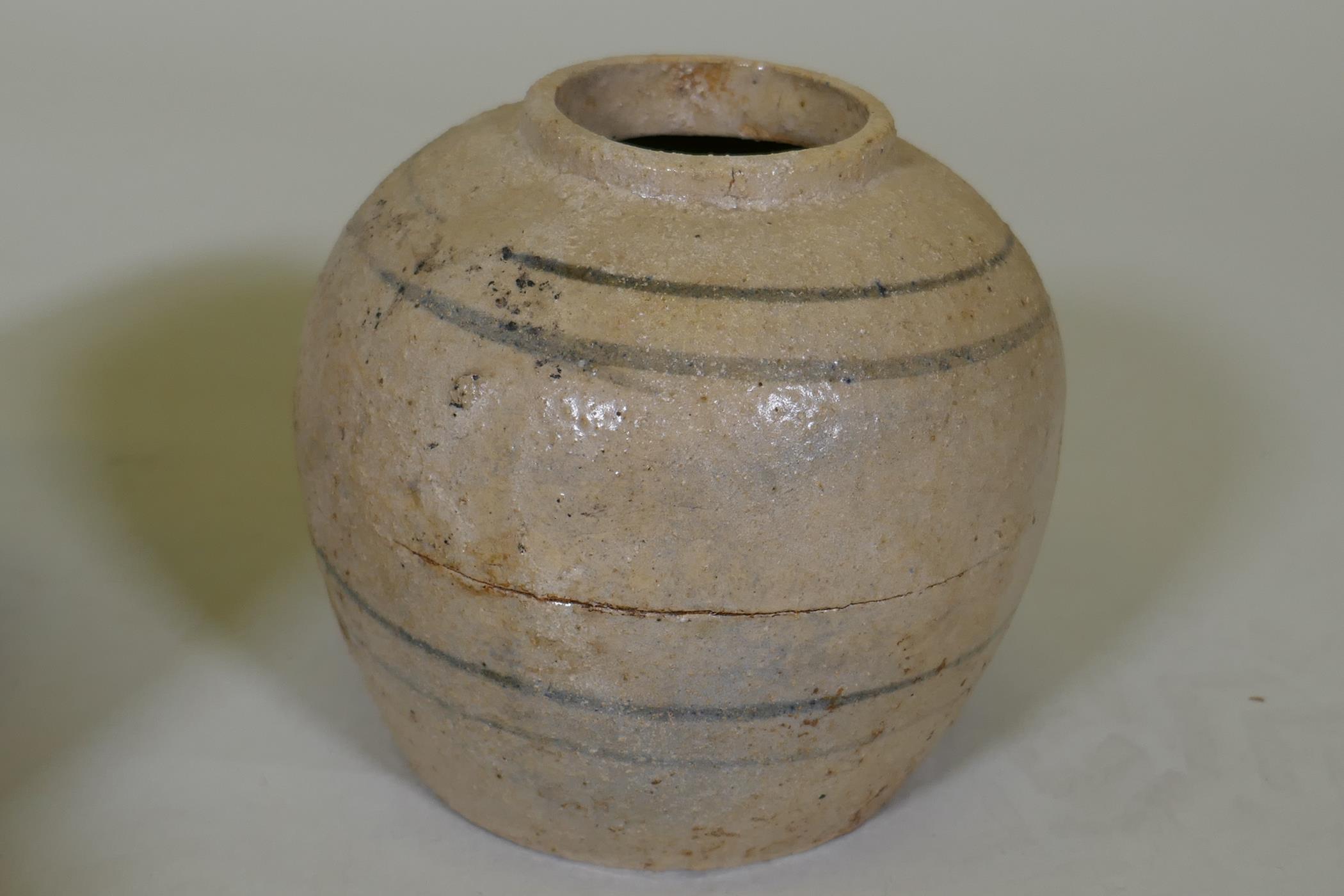 A Chinese ceramic jar and cover with enamel decoration, seal mark to base, 28cm high, and a - Image 6 of 7