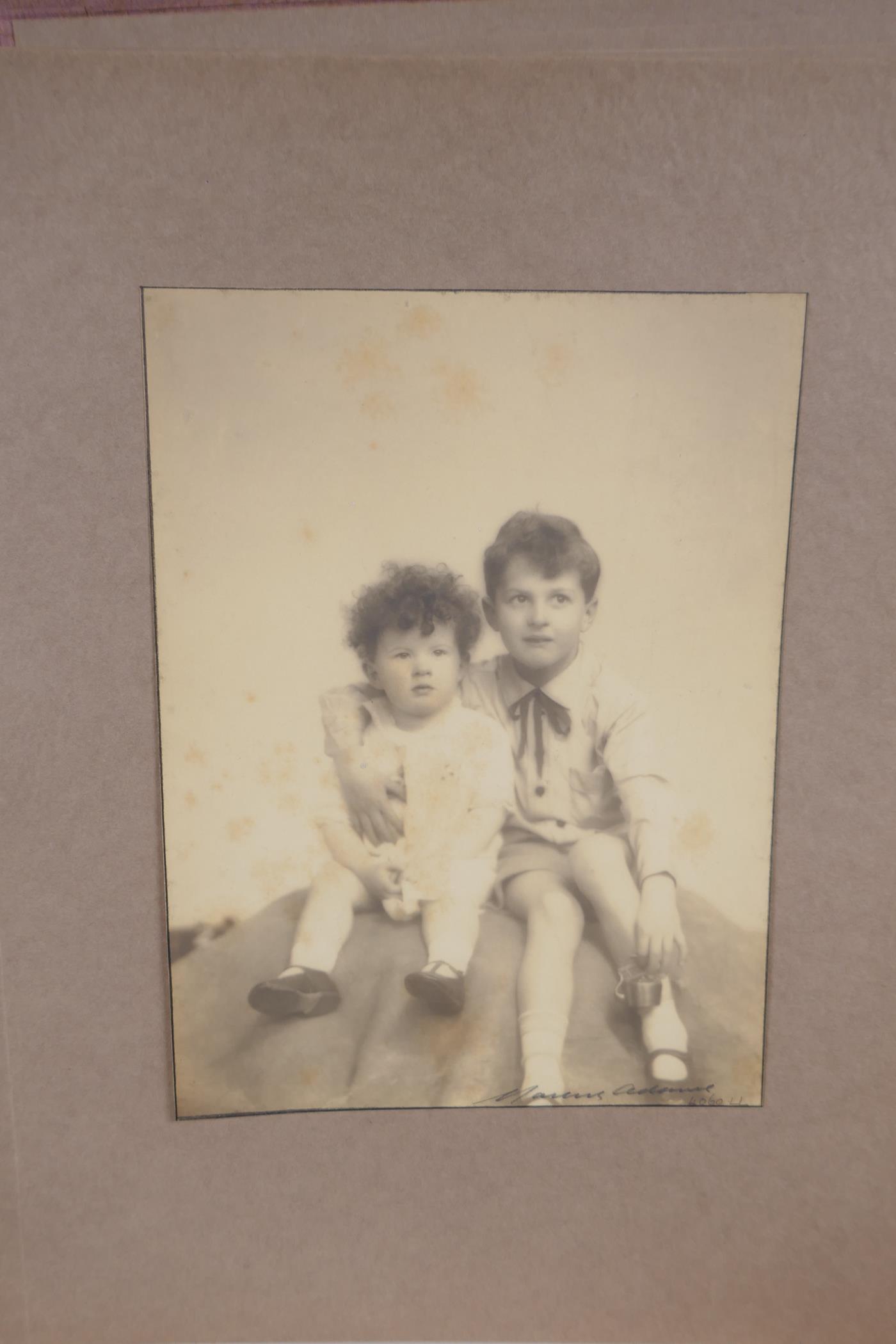 A collection of glass plate negative portraits and photographic prints of children by Marcus - Image 9 of 10