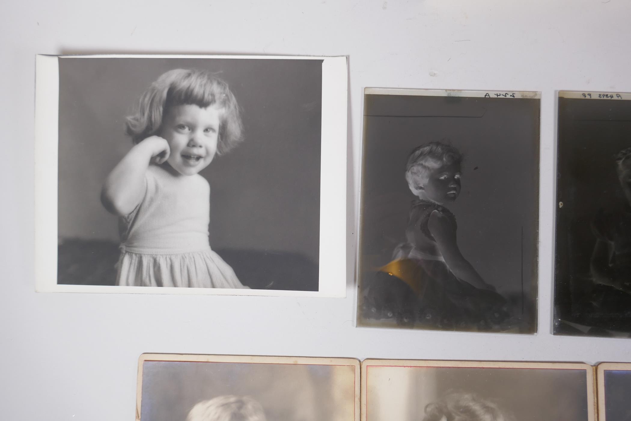 A collection of glass plate negative portraits and photographic prints of children by Marcus - Image 4 of 10