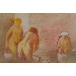 Susannah Phillips, female bathers, inscribed on Christopher Hull Gallery label verso 'Feet in the