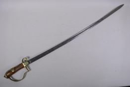 A WWI Ottoman/Turkish Officer's sword, with manufacturers mark from Constantinople, blade 71cm long