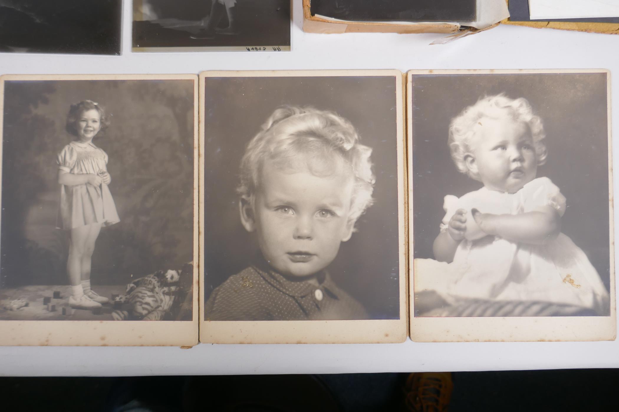 A collection of glass plate negative portraits and photographic prints of children by Marcus - Image 2 of 10