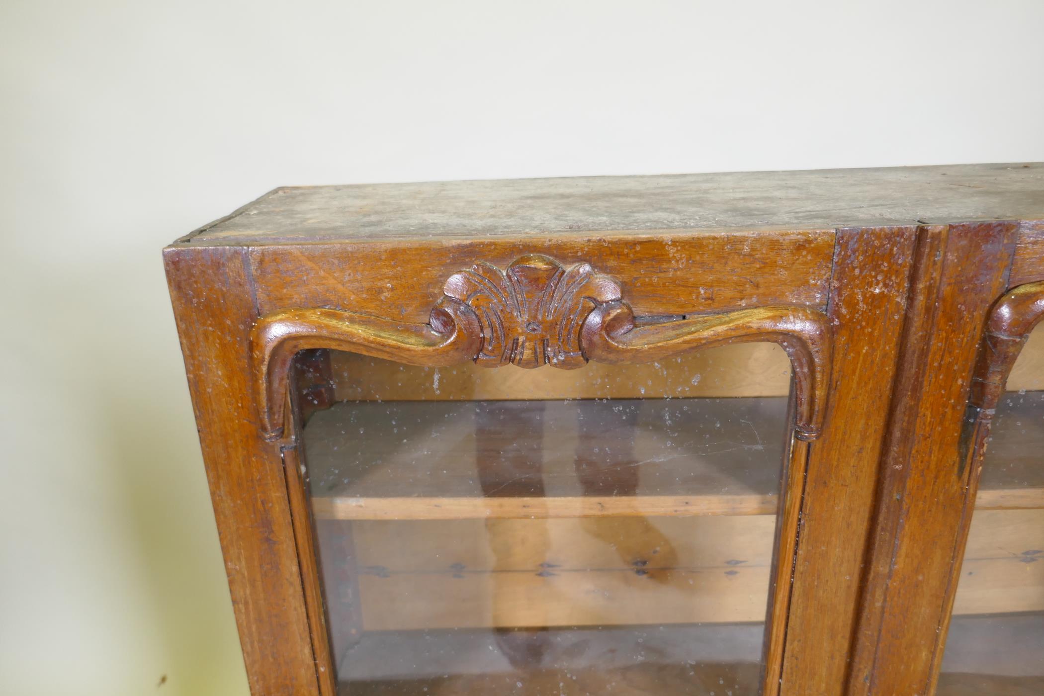 A Victorian mahogany glazed bookcase section with two drawers, 84 x24, 98cm high - Image 3 of 3