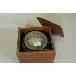 A Sestrel ship's compass in wood case with gimbal, 20 x 20 x 14cm