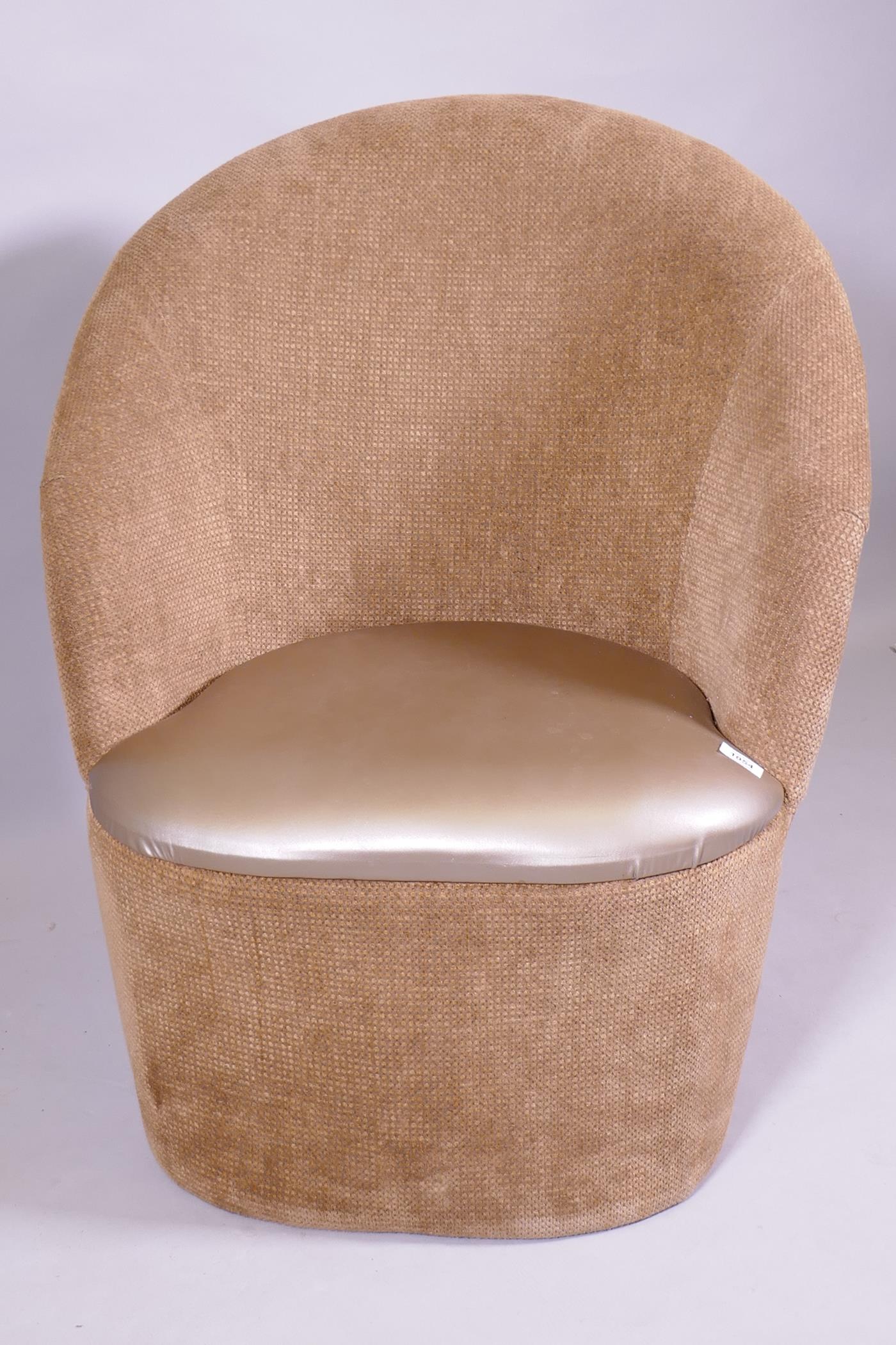 A 1980s tub chair with leatherette seat, by repute ex Stringfellow's Angel Club - Image 2 of 2