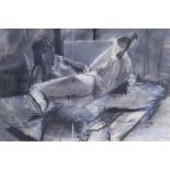 Adam Cope, life drawing, study of two nudes, 1988, charcoal, 75 x 55cm