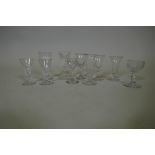 A collection of ten C19th drinking glasses, largest 12cm high