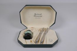 A rare Omas for Richard Hennessy Cognac writing set, comprising an Omas fountain pen with 18ct