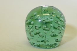 A glass dump weight, 12cm high