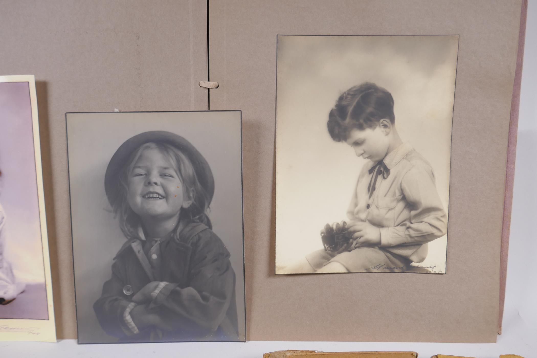 A collection of glass plate negative portraits and photographic prints of children by Marcus - Image 6 of 10