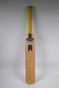 A handmade Newbury 'Caduceus' cricket bat, 85cm long