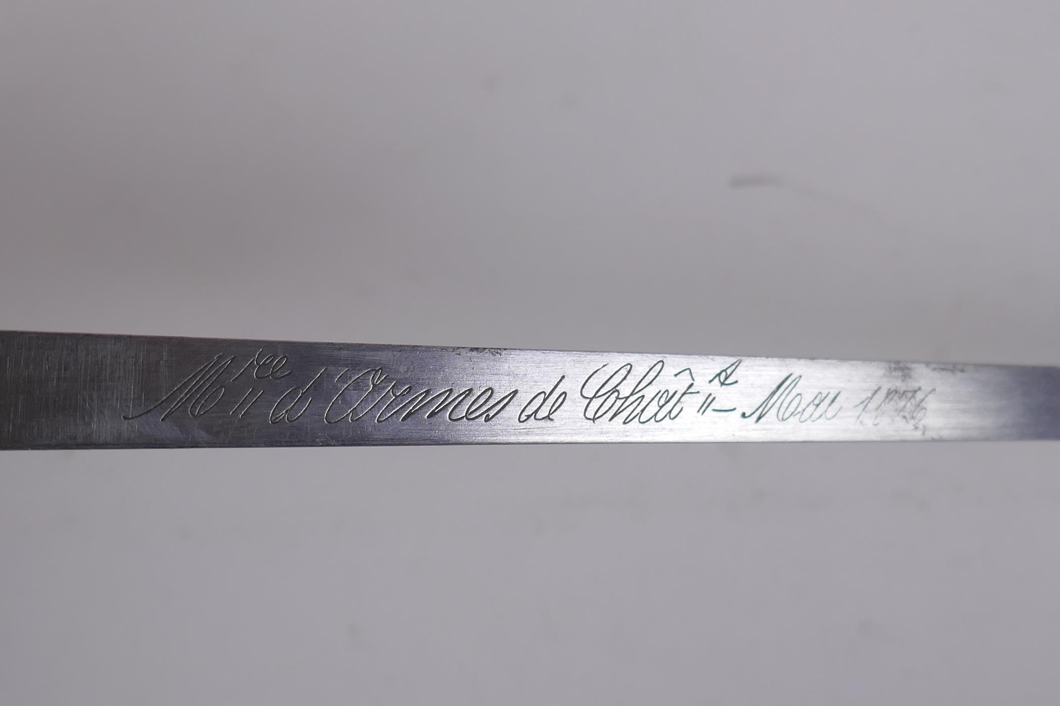 A late C19th French model 1876 bayonet, manufactured in Chatellerault, inscription to the blade, the - Image 2 of 6