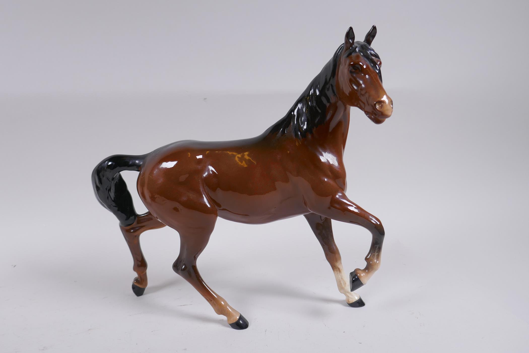 A Beswick horse and another similar Royal Doulton horse, 26cm long - Image 4 of 5
