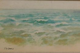 A seascape, bears signature J. le Jeune in ink, oil on canvas laid on board, 15 x 24.5cm