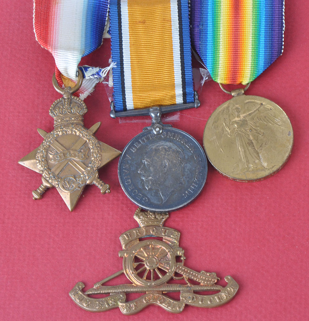 WW1 British Casualty 1914-15 Star Trio and Plaque Royal Artillery - Image 5 of 9