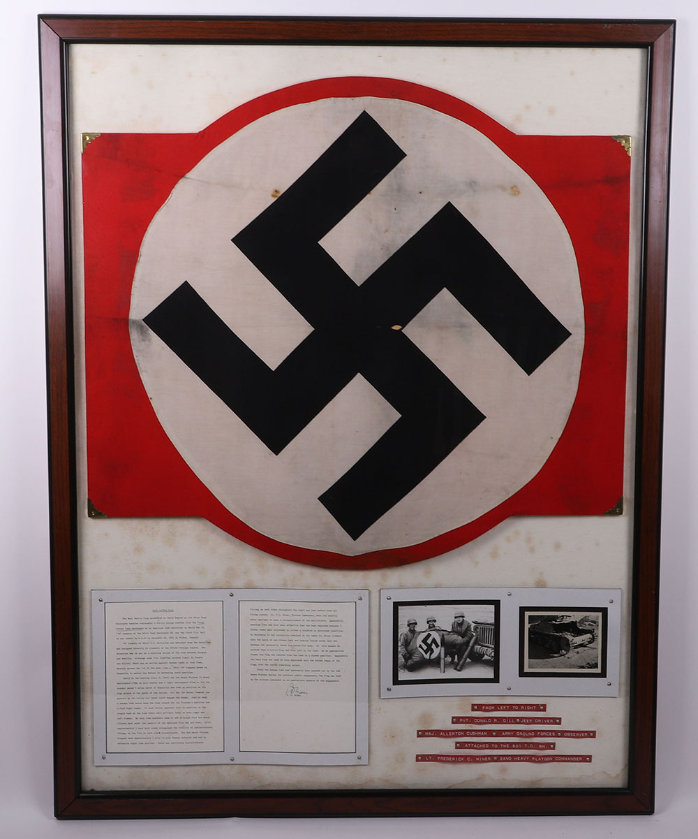 Historically Interesting and Important WW2 German Recognition Flag Taken from the First German Tank