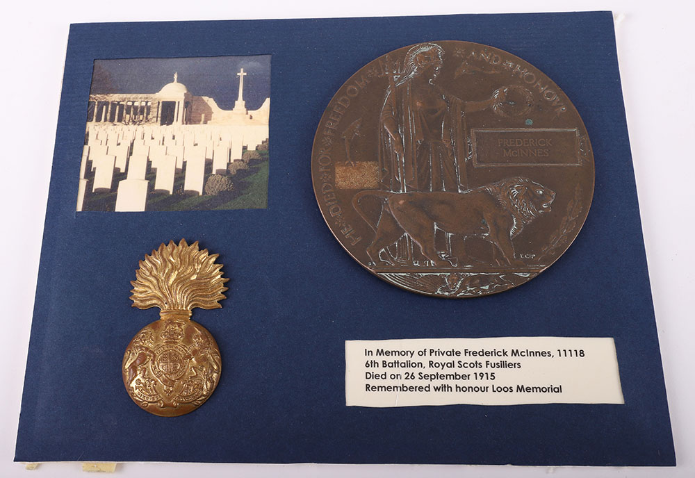 WW1 Bronze Memorial Plaque Frederick McInnes