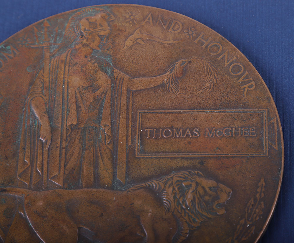 WW1 Bronze Memorial Plaque Thomas McGhee - Bild 4 aus 4