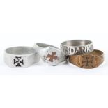 4x WW1 Patriotic Finger Rings