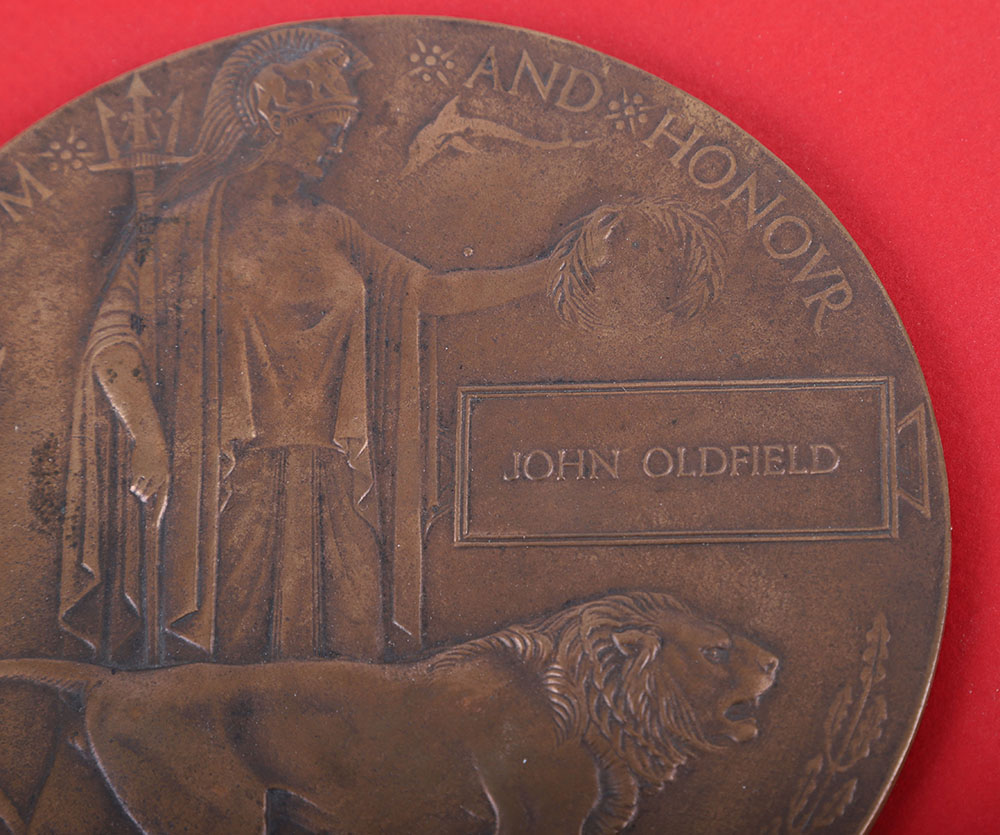 WW1 Bronze Memorial Plaque John Oldfield - Bild 4 aus 4