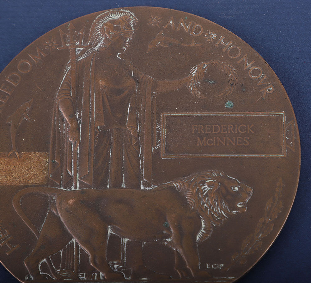 WW1 Bronze Memorial Plaque Frederick McInnes - Bild 3 aus 5