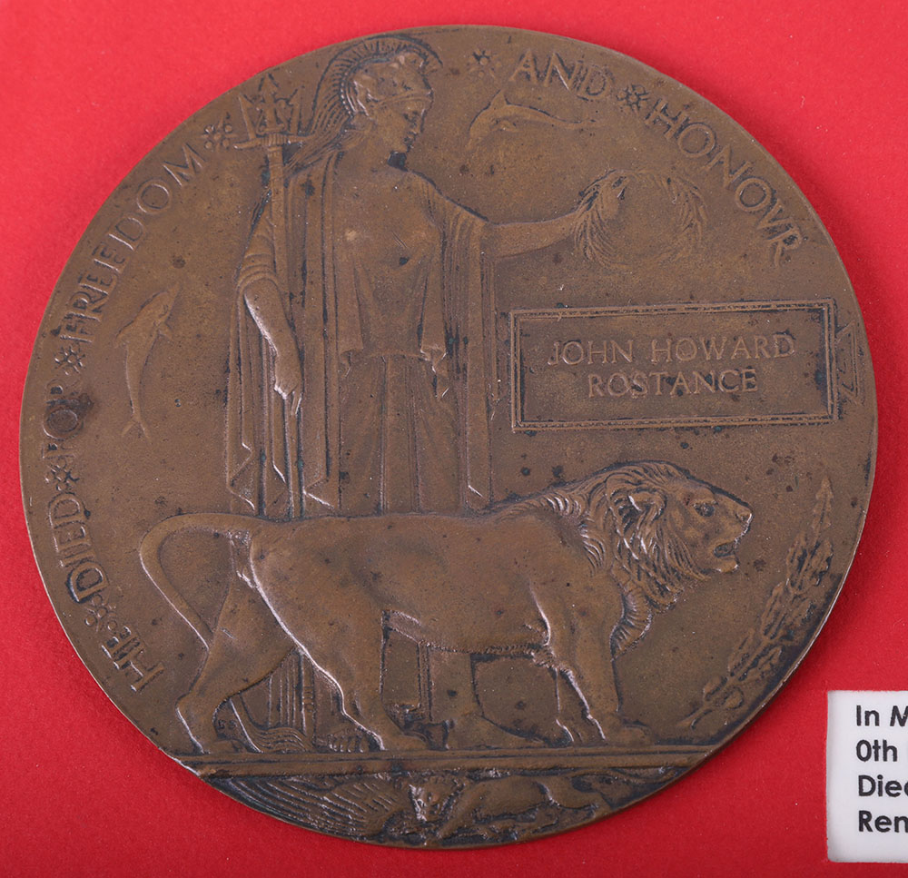 WW1 Bronze Memorial Plaque Oliver Rowell - Bild 6 aus 8