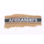 WW2 German AFRIKAKORPS Cuff Title Cut from Luftwaffe Tropical Tunic