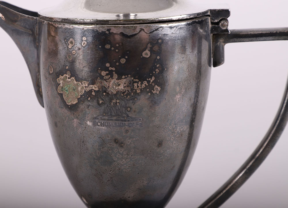 Third Reich Silver Plated Coffee Pot Removed from the Schumann Café on Hindenburgplatz Frankfurt-Mai - Image 6 of 8