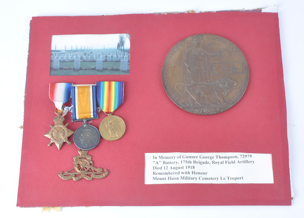 WW1 British Casualty 1914-15 Star Trio and Plaque Royal Artillery - Image 2 of 9