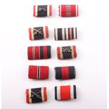10x WW2 German Tunic Medal Ribbon Bars